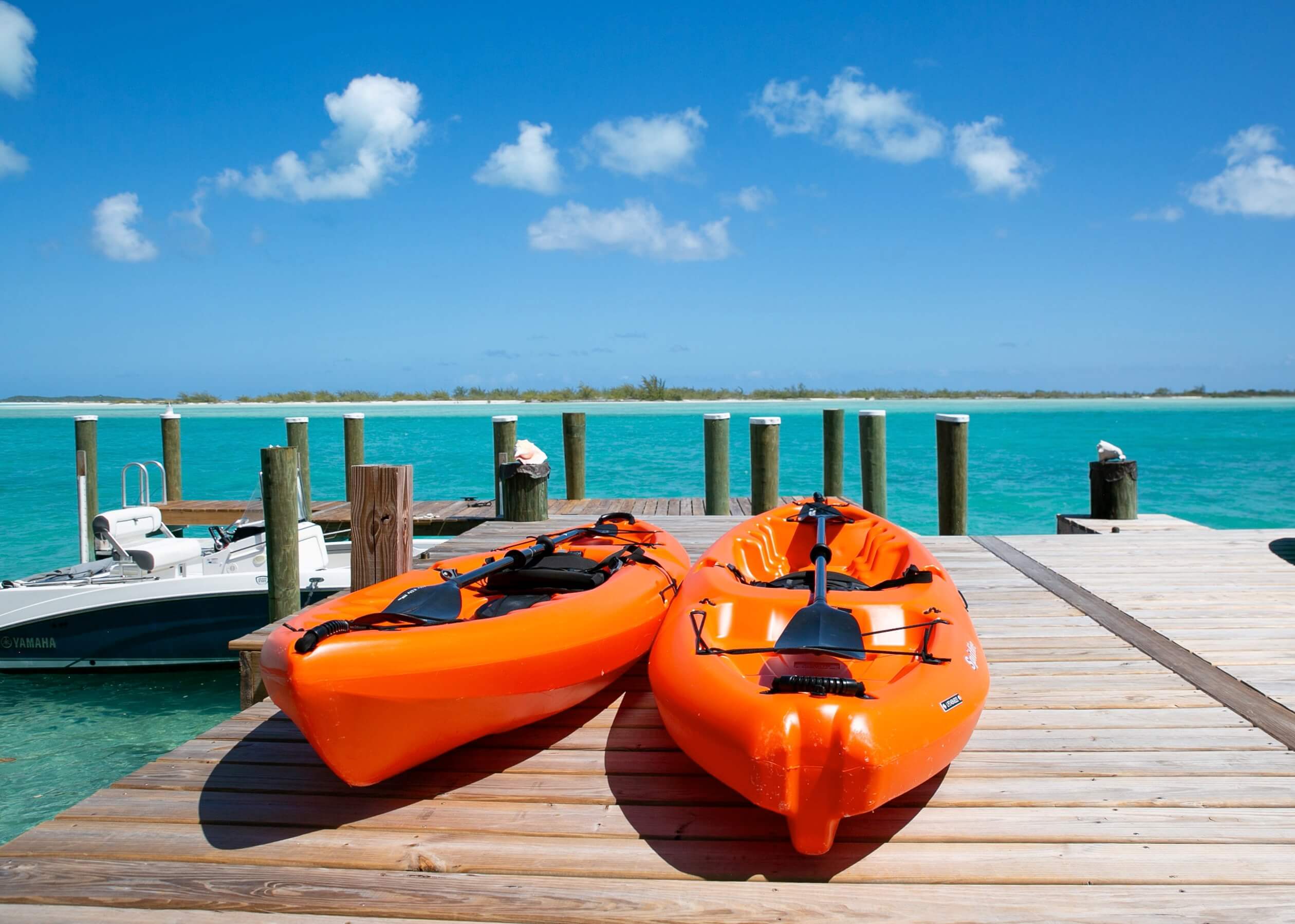 Canoe at the Docks Bakari House Great Exuma Bahamas