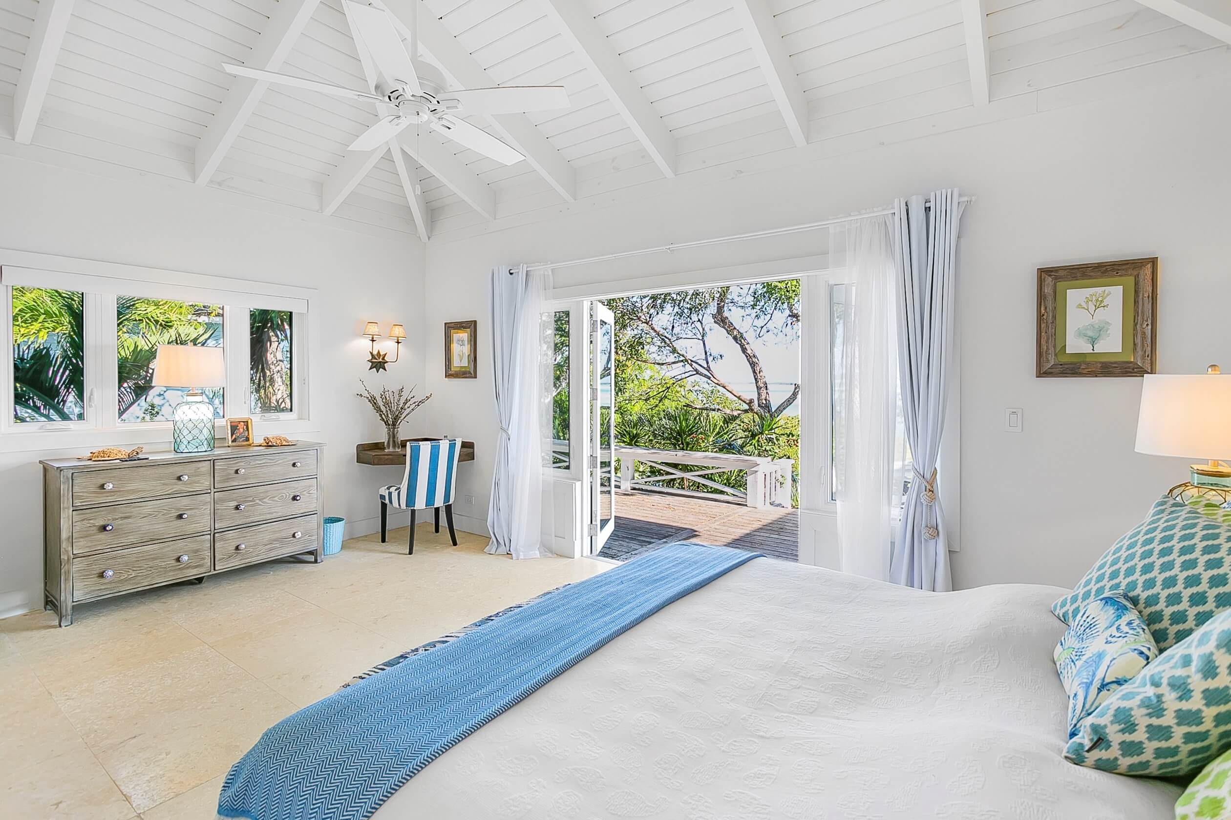 Double bedroom Patio door Bakari House Great Exuma Bahamas