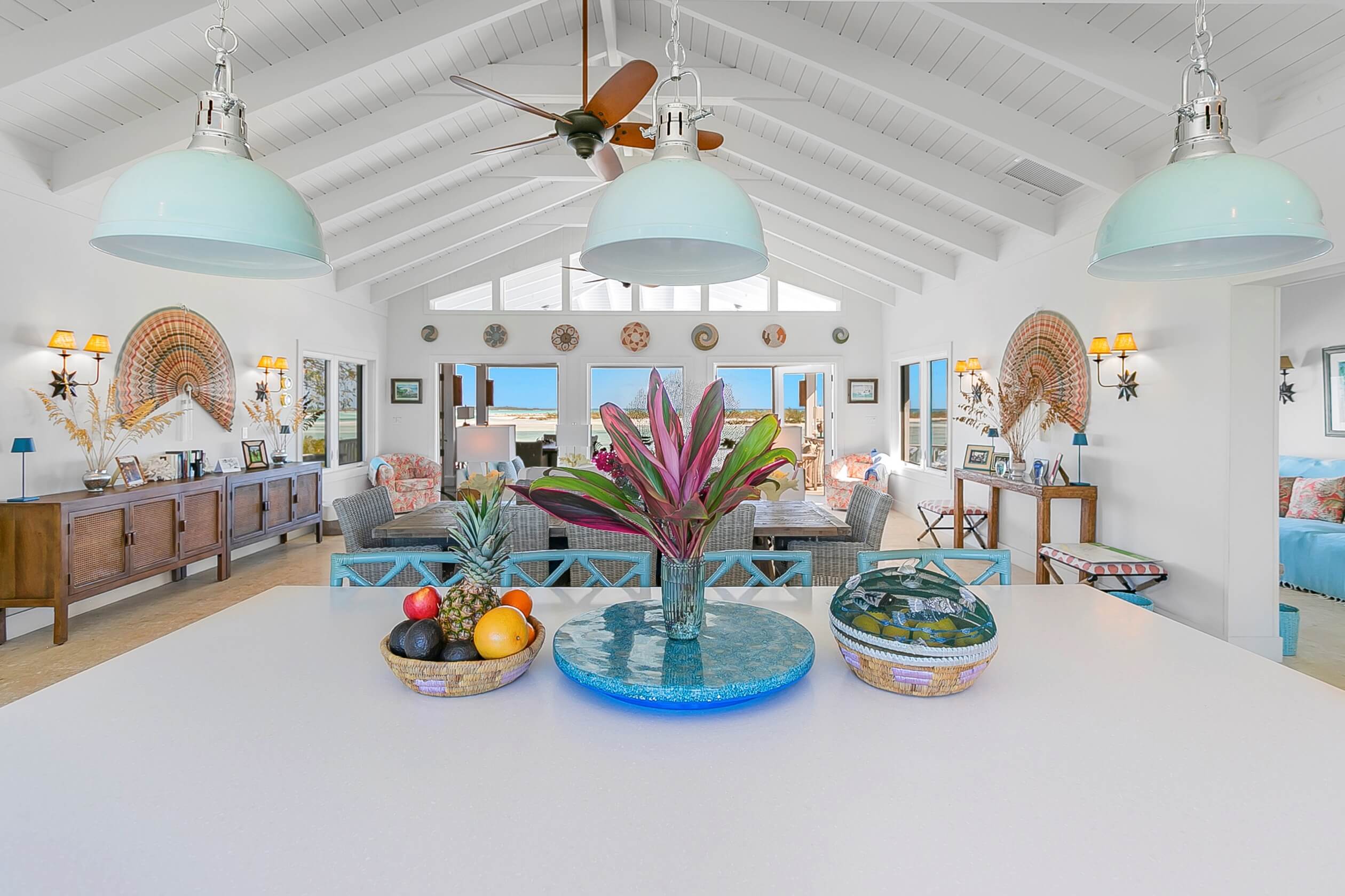 Kitchen view in livingroom Bakari House Great Exuma Bahamas