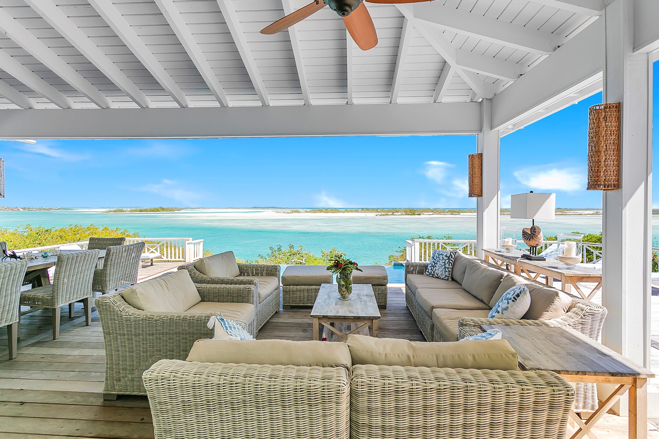 Seating Area with Ocean view Bakari House Great Exuma Bahamas